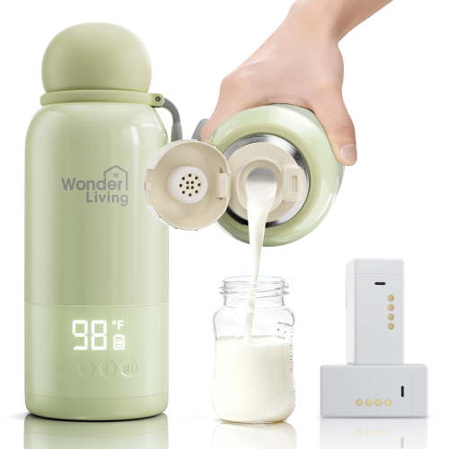 Portable Bottle Warmer for Travel with Two Removal Rechargeable Battery 17oz
