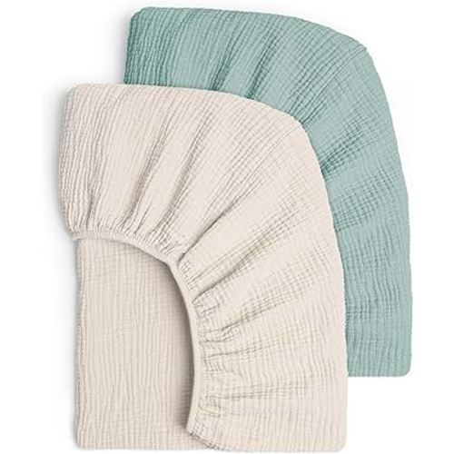 Lulu moon Muslin Crib Sheets - Fitted Crib Mattress Sheets for Boys and Girl - 28"x 52", 2 Pack