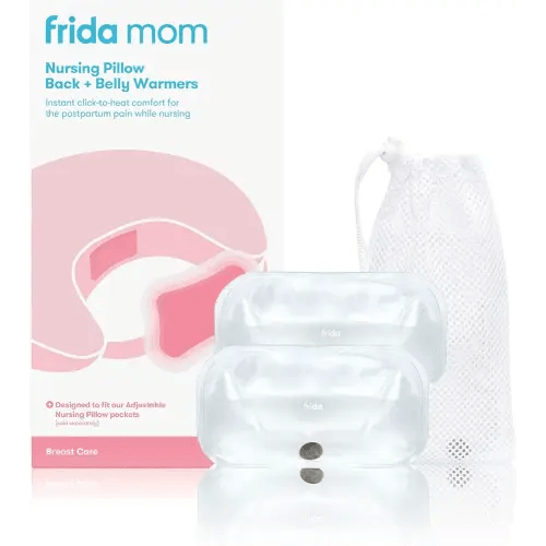 Frida Mom Nursing Pillow Back + Belly Warmers | Reusable Click-to-Heat Relief in an Instant for Back + Belly | 1 set - 2 heat packs