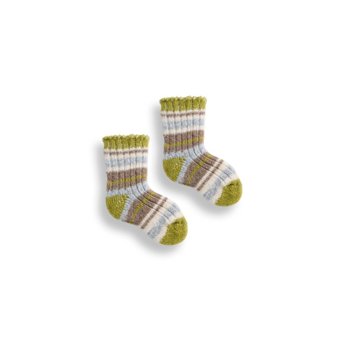 lisa b. wool cashmere baby socks | multi stripe