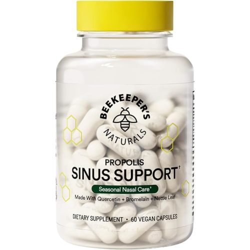Beekeeper's Naturals Sinus Support for Adults, Quercetin & Bromelain, 60 ct