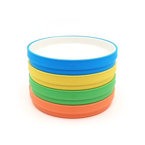 7.8"/20cm Porcelain White Plates with Silicone Sleeves