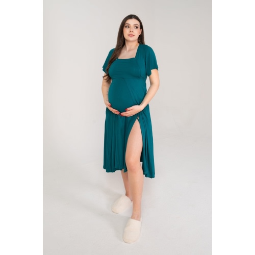 Cassidy Labor & Postpartum Gown Deep Teal – Lila