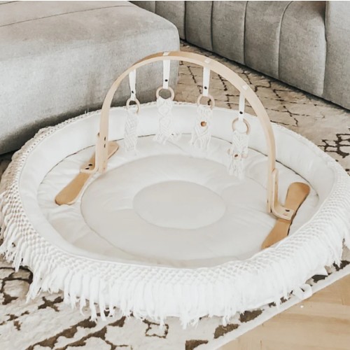 Macrame Lounge Mat & Play Gym Bundle | 100% Organic - Finn + Emma