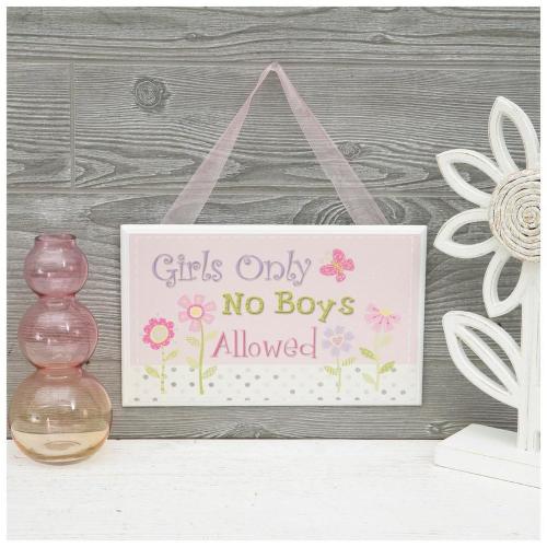 Girls Only Wood Wall Decor