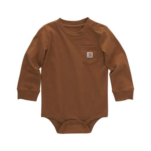 Carhartt Infant Boys' Logo Pocket Long Sleeve Onesie