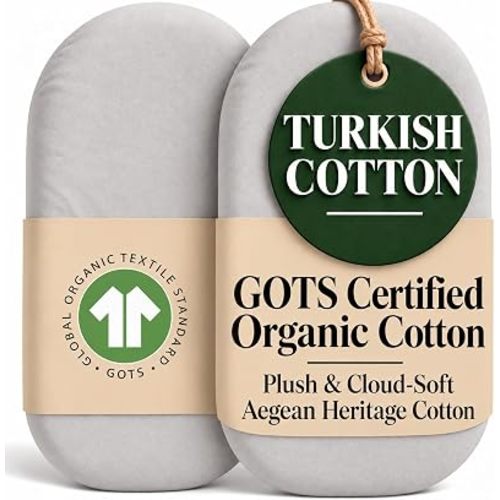 2-Pack GOTS 100% Organic Cotton Bassinet Sheets for Halo BassiNest & 4moms mamaRoo Sleep – Luxury Turkish Cotton Fitted Sheets for Baby Boys & Girls
