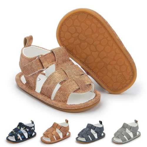 Meckior Baby Infant Boy Girl Sandals Newborn Non-Slip Soft Rubber Sole Sandals for Baby Boys Open-Toe Outdoor Casual Summer First Walkers Shoes