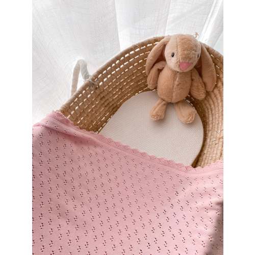 Pointelle Knitted Blanket - Fairy Floss