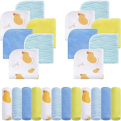 Viviland Baby Washcloths 24 Pack, Toddler Wash Cloths for Bath, Super Soft & Absorbent Bath Towel for Newborn and Infants, Baby Towels Care for Baby's Sensitive Skin