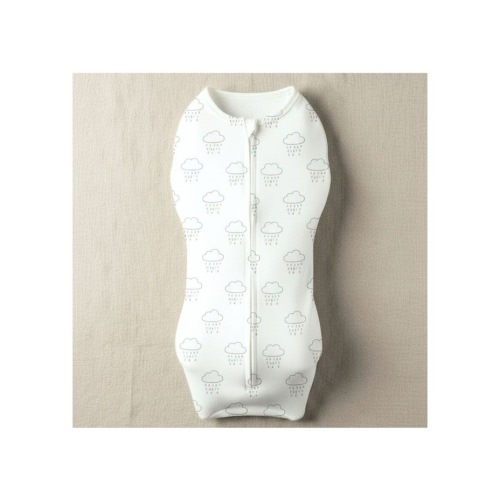 Babystudio Swaddle Pouch Infant Baby Organic Cotton 1.0 Tog Clouds 0-3m Small