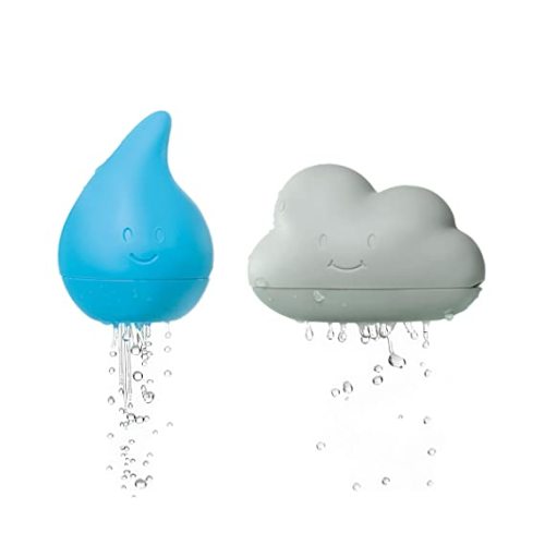 Ubbi Cloud and Droplet Silicone Mold Free Bath Toys for Toddlers and Baby - Cloud and Droplet Silicone Bath Toys