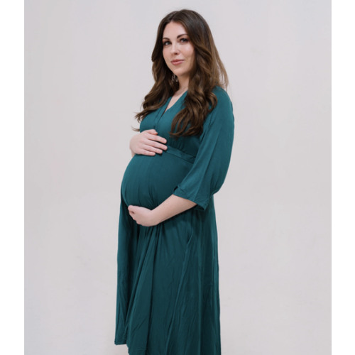 Amelia Labor & Postpartum Gown in Deep Teal – Lila