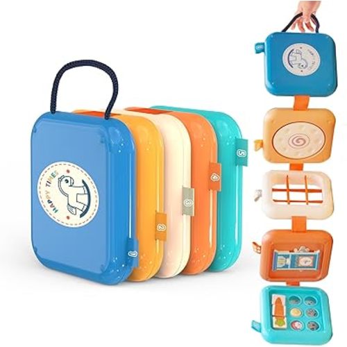 Busy Board for 1 Year Old, Airplane Plane Car Travel Toy, Montessori Toys for 1 2 3 Year Old Girl Boy, Sensory Toys for Toddlers 1-3, 1st Birthday for Boys Girls Kids