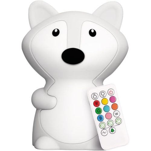 Fox Silicone Night Light for Kids, Squishy Lamp with Remote