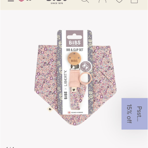 BIBS x LIBERTY Bib & Clip Set Eloise - Blush – Bibsworld store US