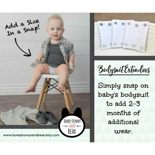 Cloth diaper Necessity! Bodysuit Extenders will help make up for the extra bulk to help onesies fit your baby better.