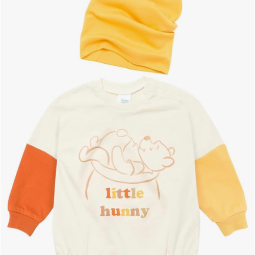 Amazon.com: Disney Minnie Mouse Mickey Mouse Winnie the Pooh Baby French Terry Oversized Long Sleeve Bodysuit and Hat Newborn to Infant: Clothing, Shoes & Jewelry