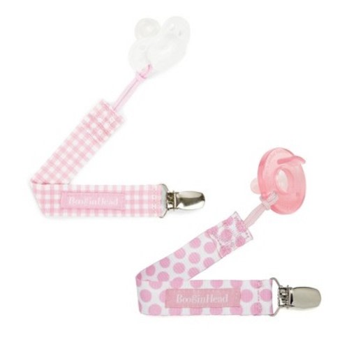 BooginHead 2pk PaciGrip Pacifier Clip Holder, Color: Pink