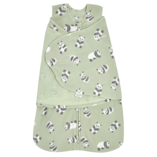 Halo Micro-Fleece Swaddle, Newborn, Cozy Pandas