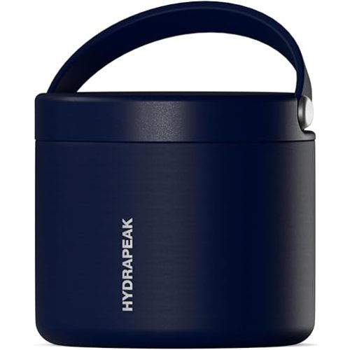 Hydrapeak 18oz Stainless Steel Vacuum Insulated Food Jar Kids for Hot and Cold Food, Wide Mouth Leak-Proof Soup Adults, 10 Hours 16 (Navy) (HP-Foodie18)