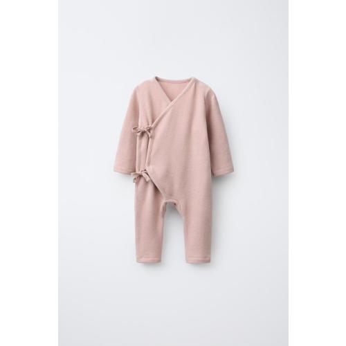 LONG SOFT TOUCH TIE JUMPSUIT - Pink | ZARA United States