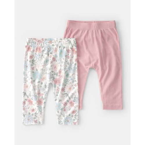 Baby Girl 2-Pack Butterfly Garden PurelySoft Pants - Pink | Carter's