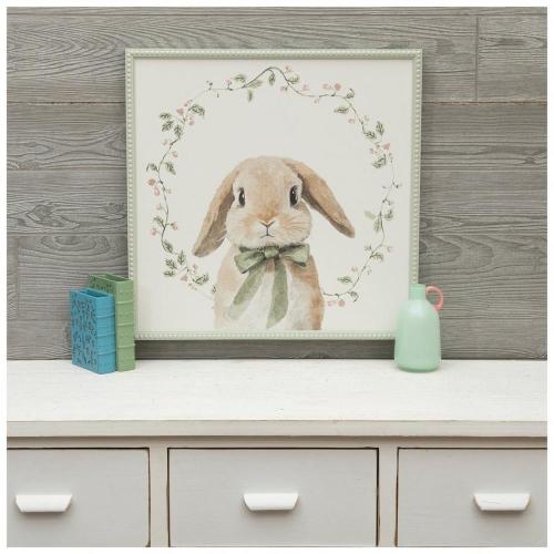 Bunny Wearing Bow Wood Wall Decor