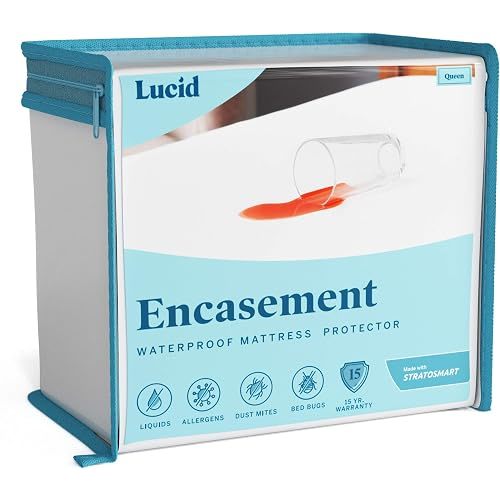 Lucid® Zippered Mattress Encasement – Waterproof Protector – Twin XL