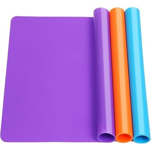 3 Pack Silicone Mats for Crafts, Premium Playdough Mat,A3 Size Silicone Sheet, Liquid, Resin Jewelry Casting Molds Mat,15.7 "x11.8" Nonstick & Nonslip Heat-Resistant Table Protector by AOULELA