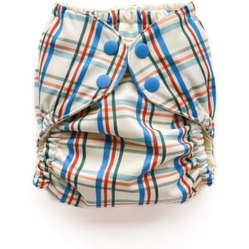 Esembly Cloth Diaper Cover, Plaid, Size 1 (7-17lbs)