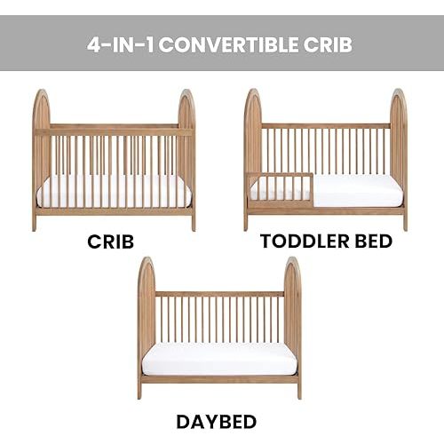 Soho Baby Everlee 3-in-1 Island Crib, Honey Wood