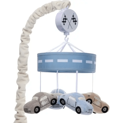 Lambs & Ivy Little Racer Musical Car/Transportation Baby Crib Mobile Soother Toy