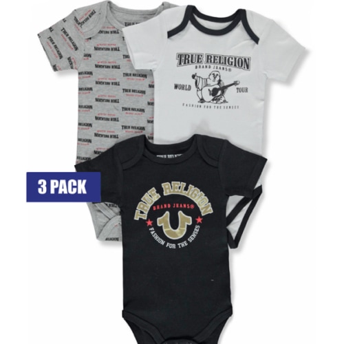 True Religion Baby Boys' 3-Pack Bodysuits