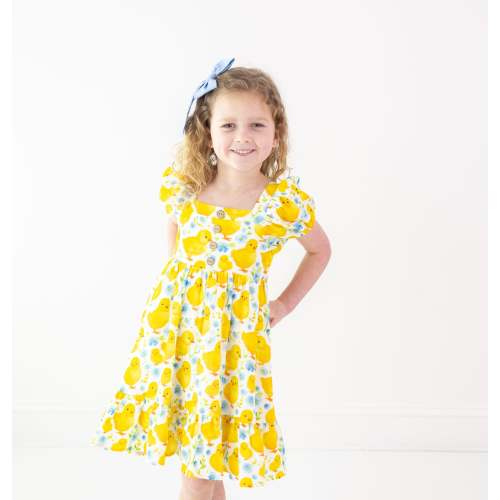 Puff Sleeve Gauze Dress - Peep Parade