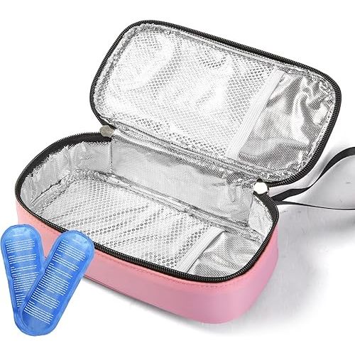 Insulated Breastmilk Cooler Bag with 2 Ice Packs - Breastmilk Cooler Organizer Bag for Daycare, Breastfeeding Mom Travel Outdoor