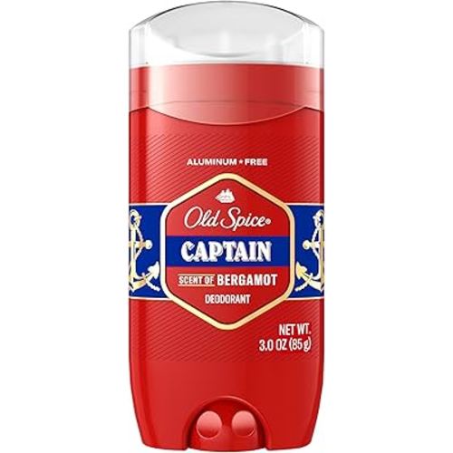 Old Spice Aluminum Free Deodorant for Men, 24/7 Odor Protection, 24/7 Freshness & Lasting Scent, Captain with Bergamot Scent, 3.0 oz