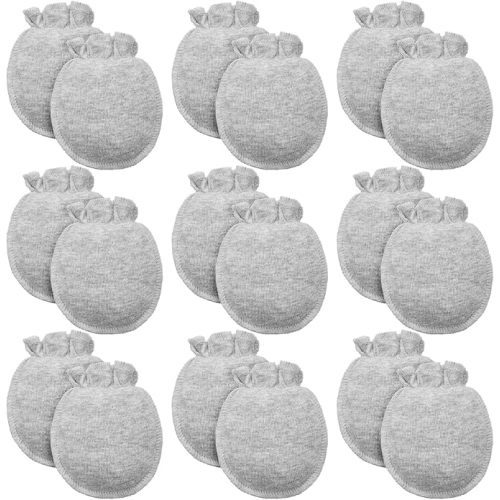 9 Pairs Newborn Baby Boys Girls Mittens 0-6 Months Infant Toddler Mittens No Scratch Solid Color Gloves