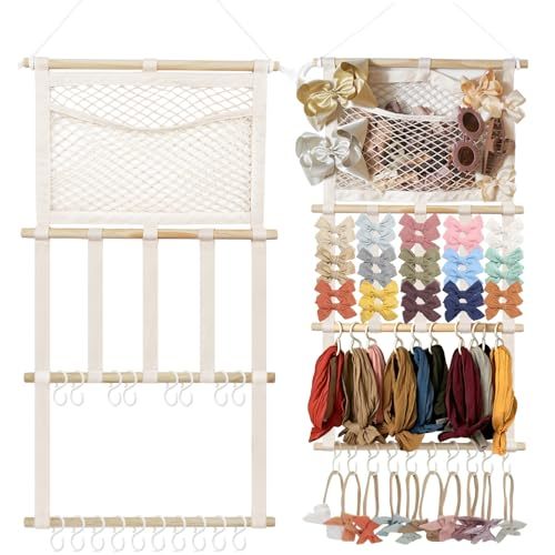 kangaroo Headband Holder Hair Bows Organizer,Large Capacity Bow Holder Hair Accessories Wall Hanging Organizer for Toddler Baby Girl Nursery Room Decor