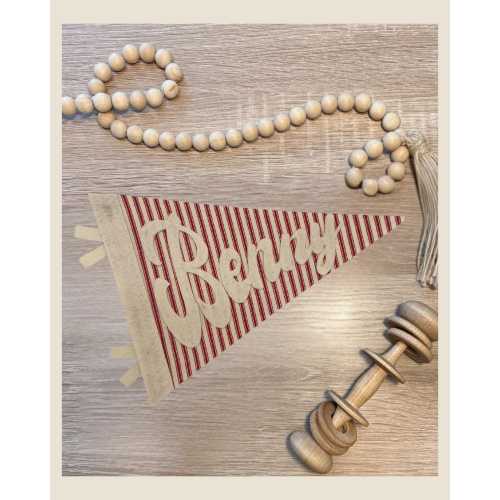 Custom Felt Name Pennant Flag: Vintage Nursery Wall Art