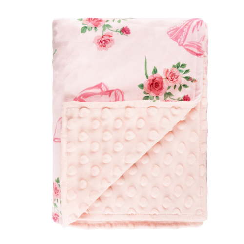Beavtaens Baby Blanket, Double Layer Dotted Backing, Soft Plush for Newborn, 30"x 40", Pink Bow