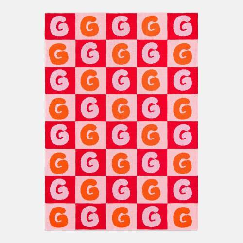 Bubble On Repeat Custom Blanket - Bright Orange/Light Pink