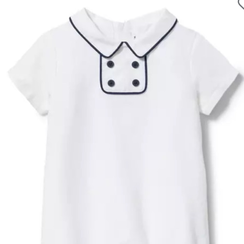 Baby White Linen Collared One-Piece by Janie and Jack