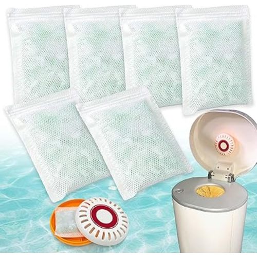Diaper Pail Deodorizer for Munchkin Step and Pail Diaper Pails, Odor Removing Baking Refills Compatible with Arm & Hammer Puck Cartridge, Ocean Aroma, 6 PCS