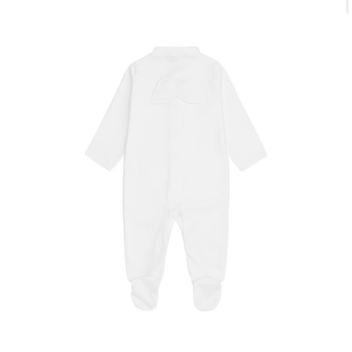 Angel Wing Pointelle Sleepsuit in White | Over The Moon