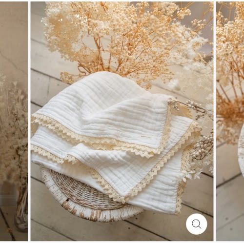 Lullaby Lace - Lux Muslin Gauze Blanket - White