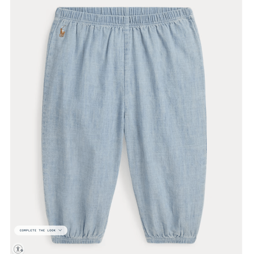 Ralph Lauren Indigo Cotton Chambray Pant-New Medium Wash