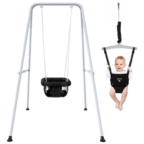 G TALECO GEAR 2-in-1 Baby Jumper and Swing, Indoor Outdoor Baby Swing for 6-24 Months Infant Toddler