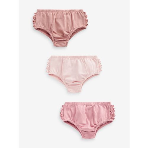 Pink 100% Cotton Baby Knickers 3 Pack (0mths-2yrs)