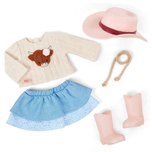 Our Generation Western Belle Country Outfit with Pink Cowboy Hat & Boots Accessories for 18" Dolls